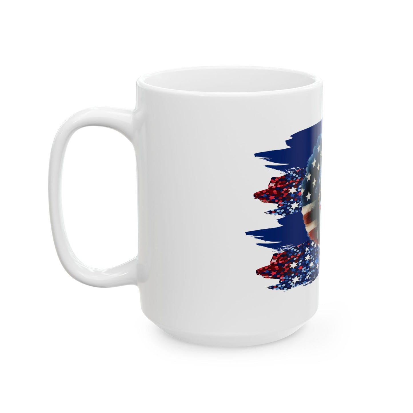 Patriotic Afro-American Woman Ceramic Mug - 11oz & 15oz Coffee Cup