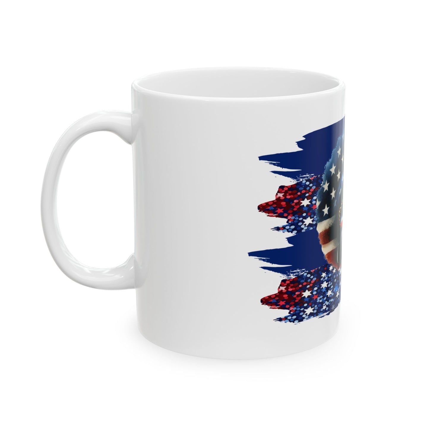 Patriotic Afro-American Woman Ceramic Mug - 11oz & 15oz Coffee Cup