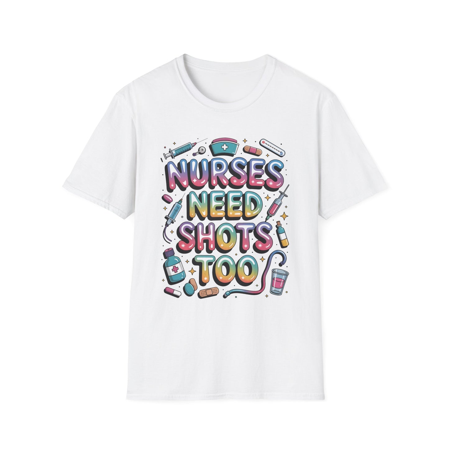 Nurses Need Shots Too T-Shirt Nursing syringe vaccine design