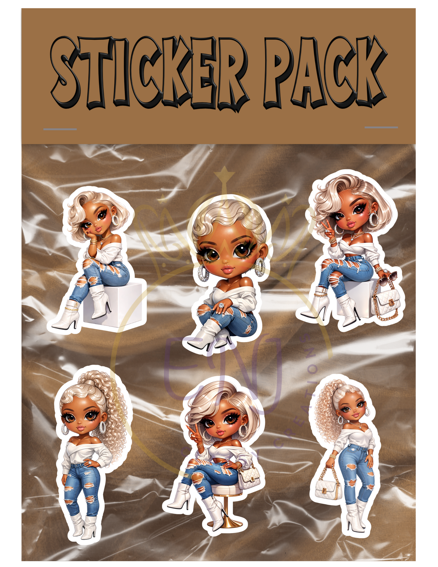 Glam doll stickers