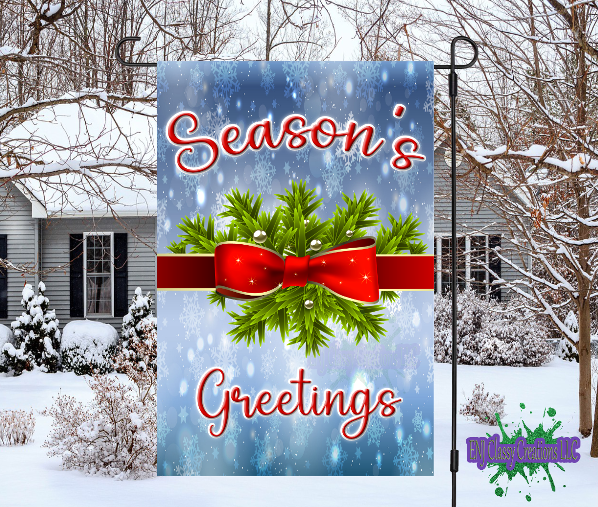 Season's Greetings Garden Flag