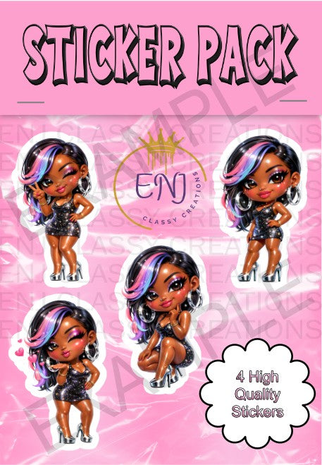 6 Premade Sticker Pack Packaging for Digital Stickers