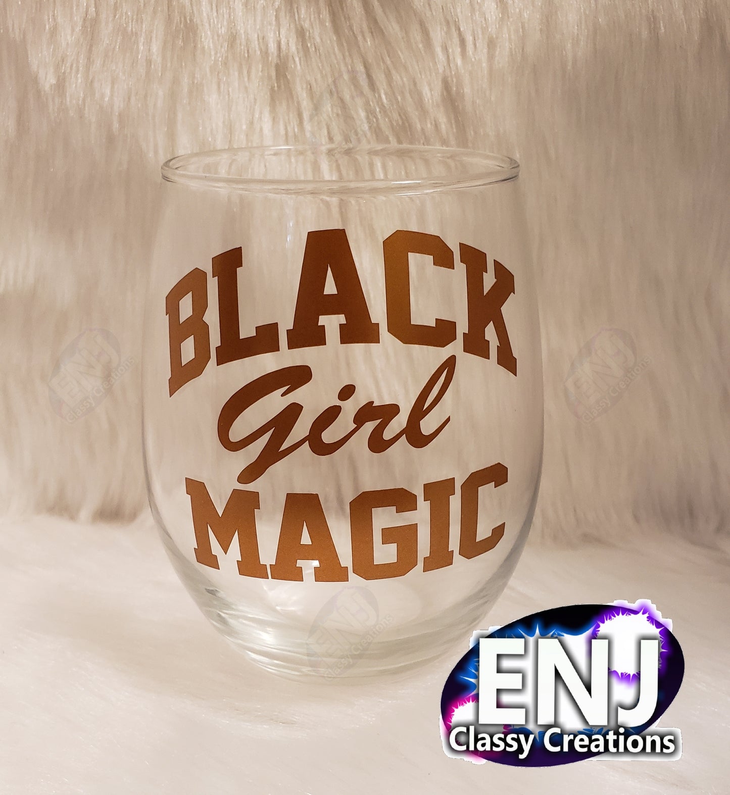 Black Girl Magic stemless glass