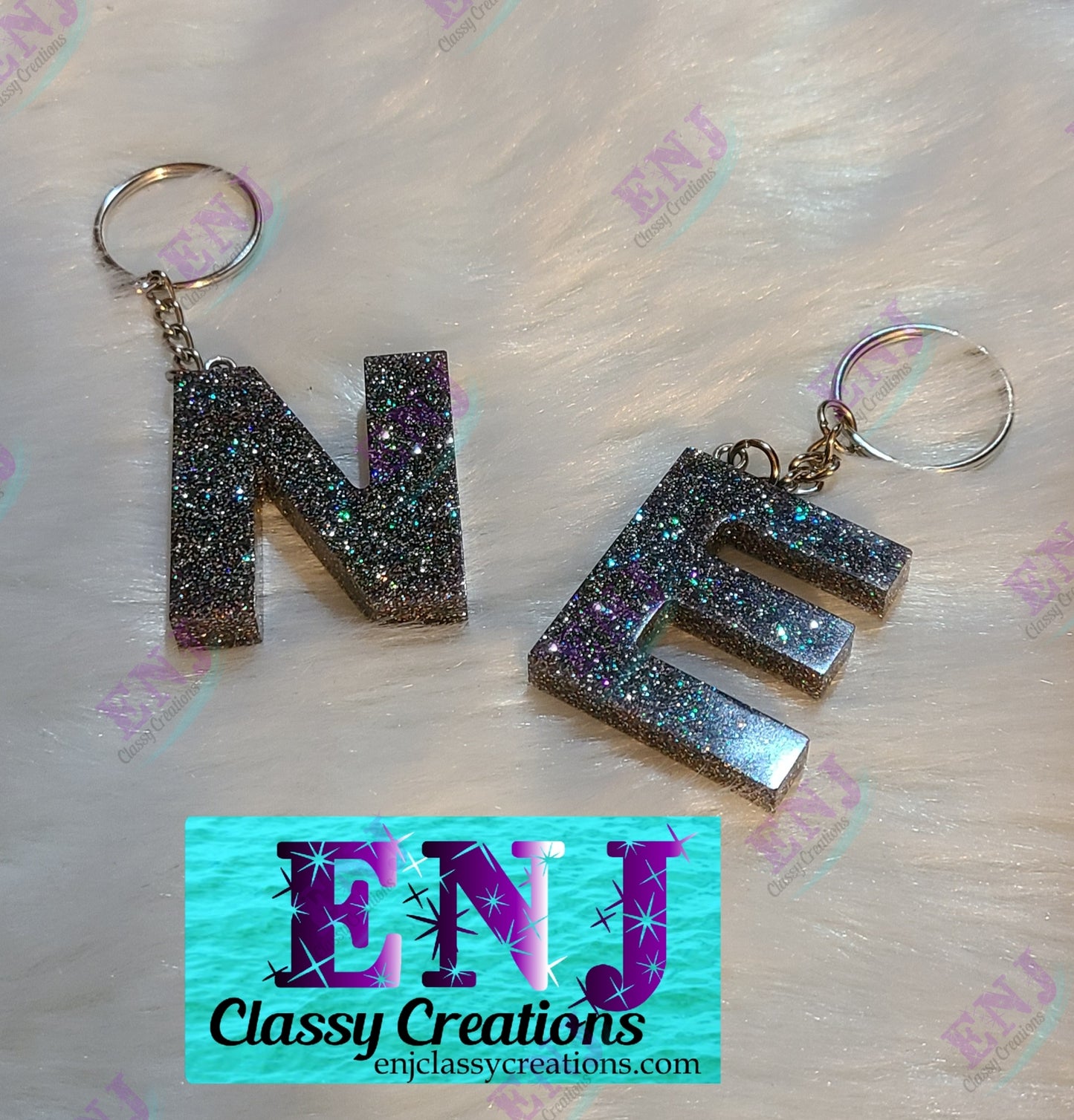 Glitter Letter Keychain