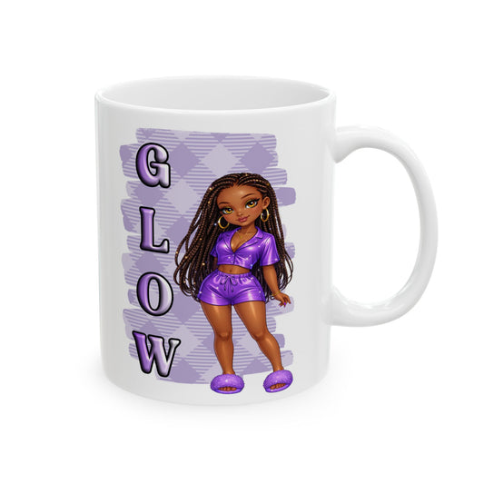 Glow Girl Ceramic Coffee Cup (11oz, 15oz)