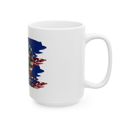 Patriotic Afro-American Woman Ceramic Mug - 11oz & 15oz Coffee Cup