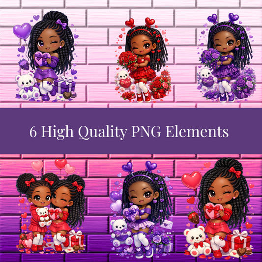 6 PNG  Valentine Dolls