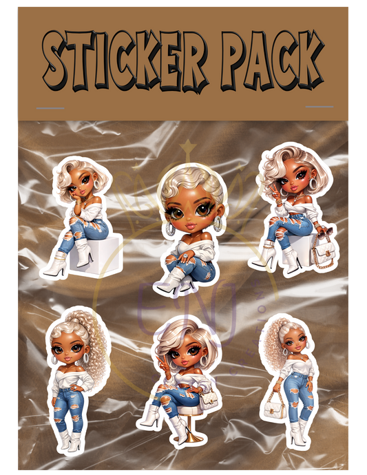 Glam doll stickers