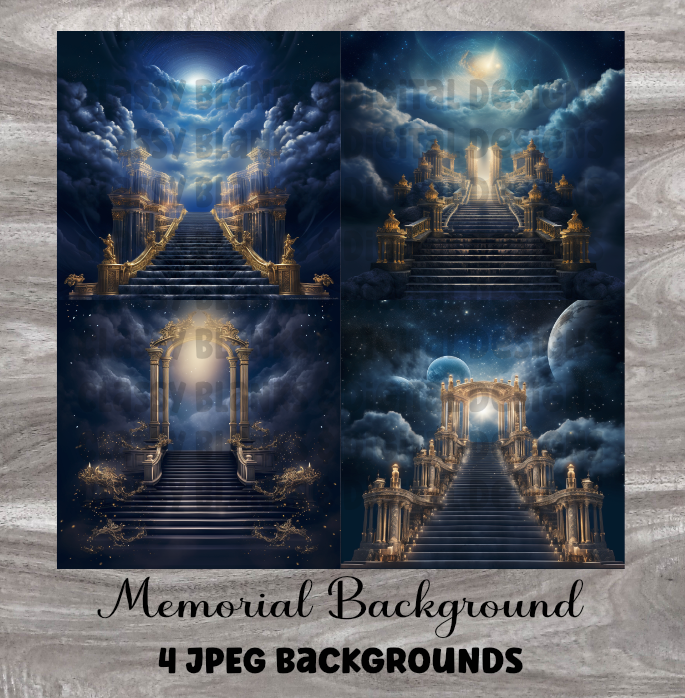 Memorial Dark Blue Backgrounds 4 JPEGs