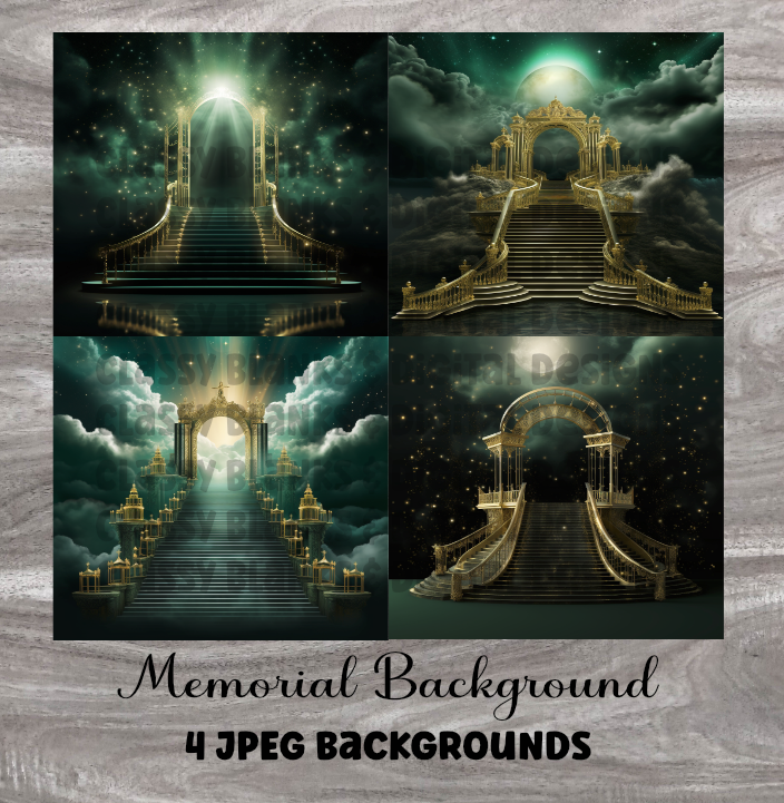 Memorial Dark Green Backgrounds 4 JPEGs