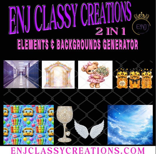 ENJ Classy Creations 2-in-1 Elements & Background Prompt Generator