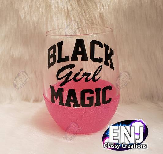 Black Girl Magic stemless  glass