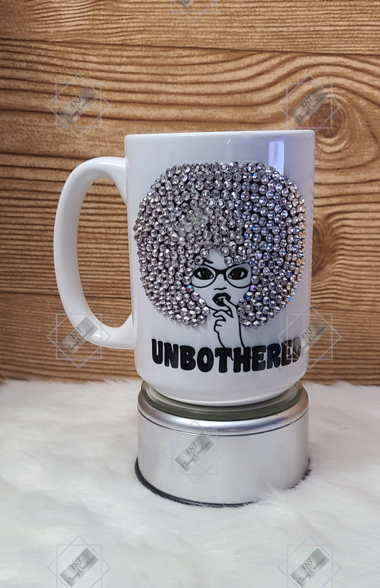 Bling Afro Girl UNBOTHERED Coffee Mug